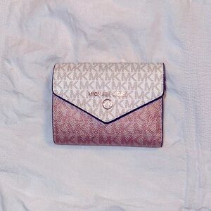 Michael Kors Pink and Cream Wallet with Monogram Design